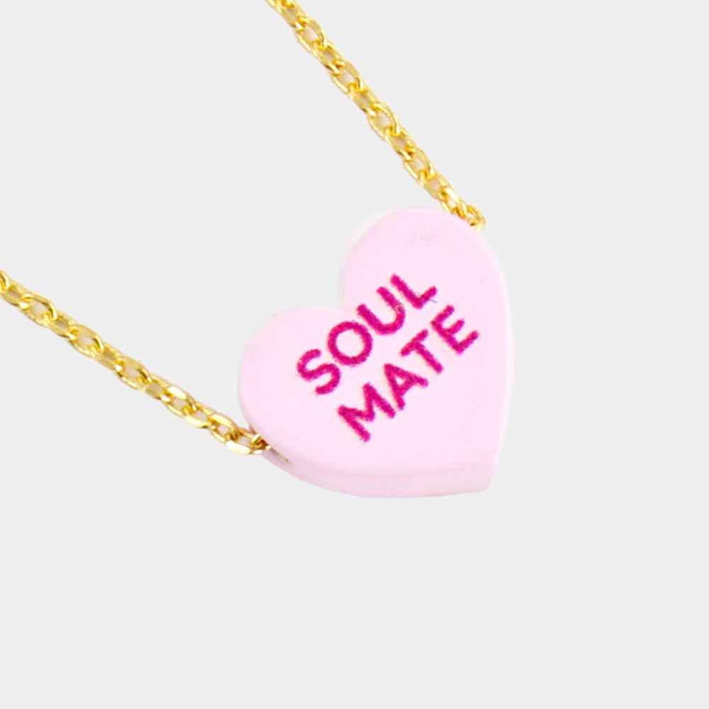 iLLASPARKZ Soul Mate Message Heart Pendant Necklace