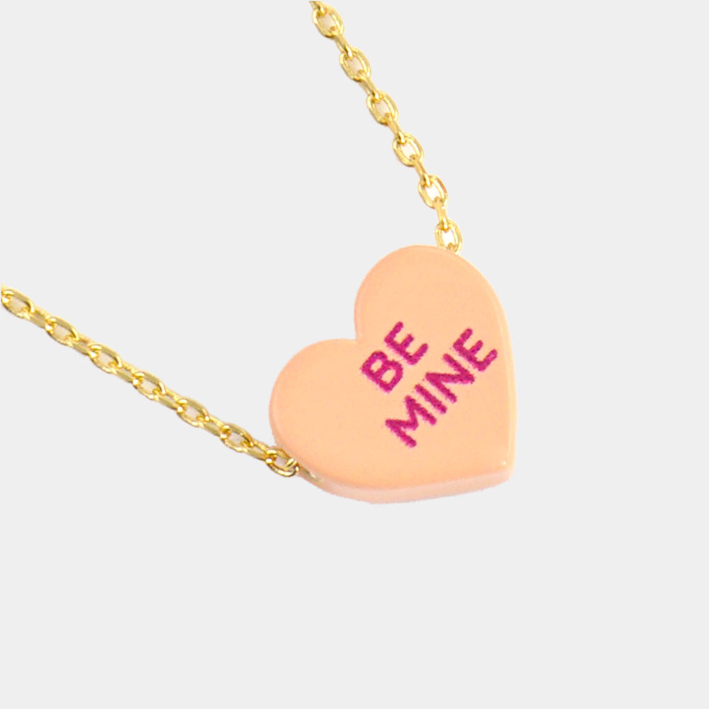 iLLASPARKZ Be Mine Message Heart Pendant Necklace