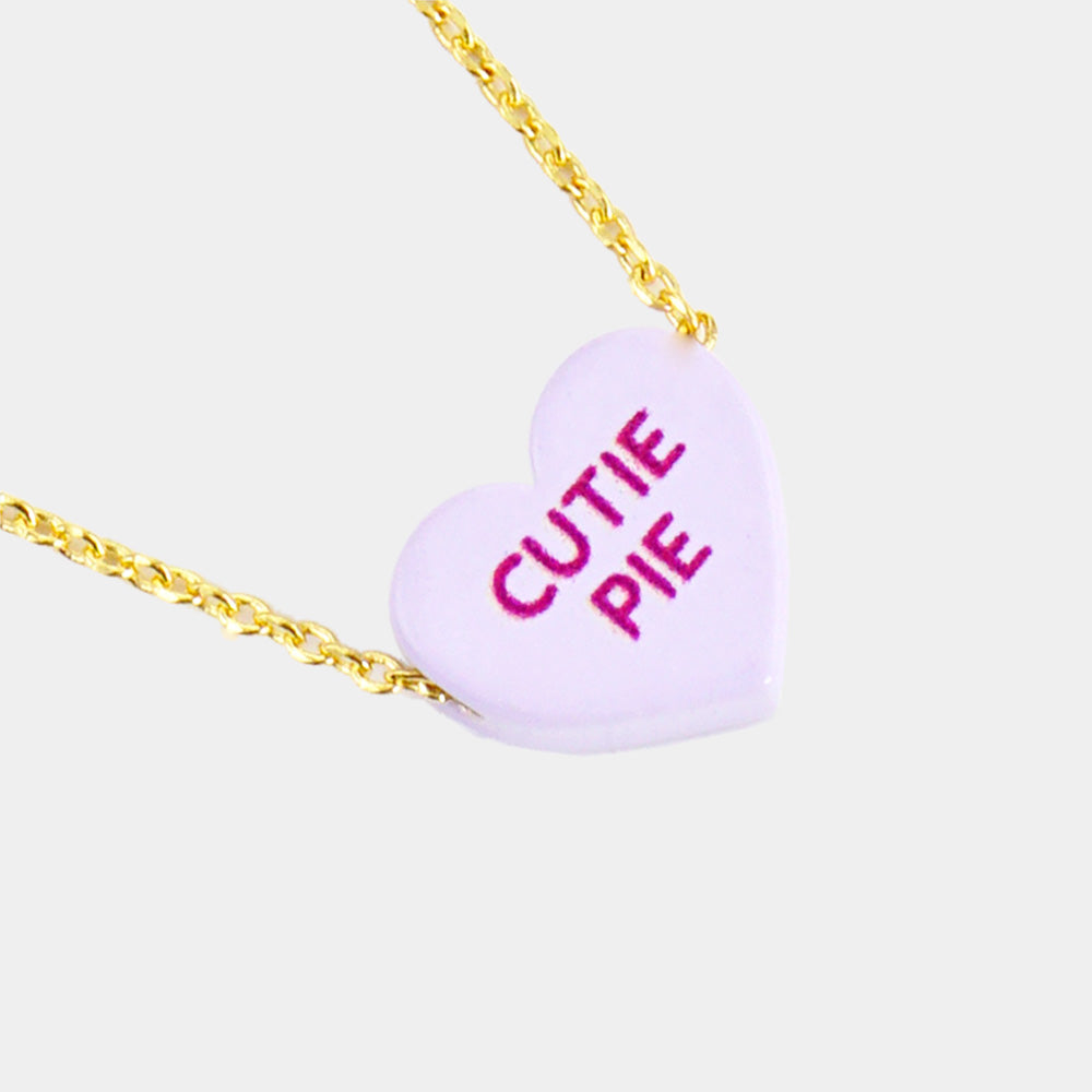 iLLASPARKZ Cutie Pie Message Heart Pendant Necklace