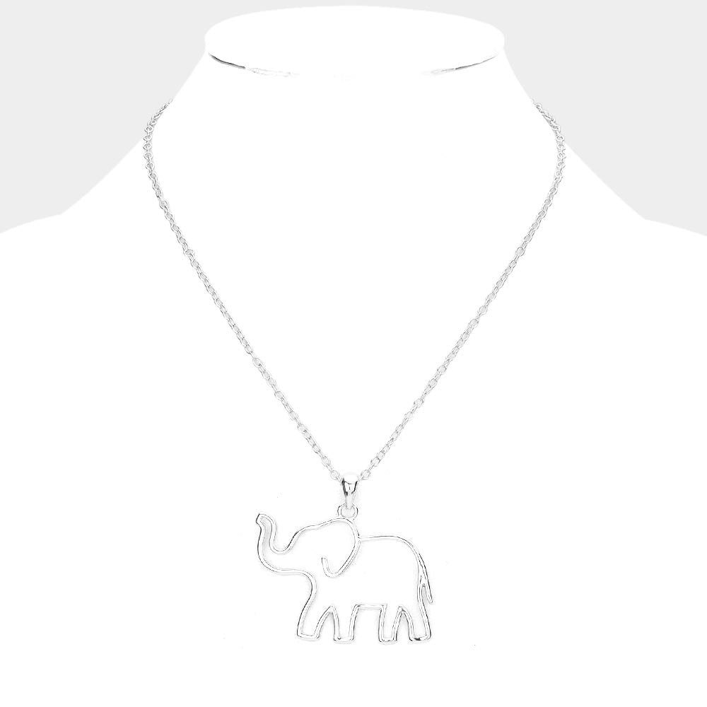 iLLASPARKZ Metal Cut Out Elephant Pendant Necklace