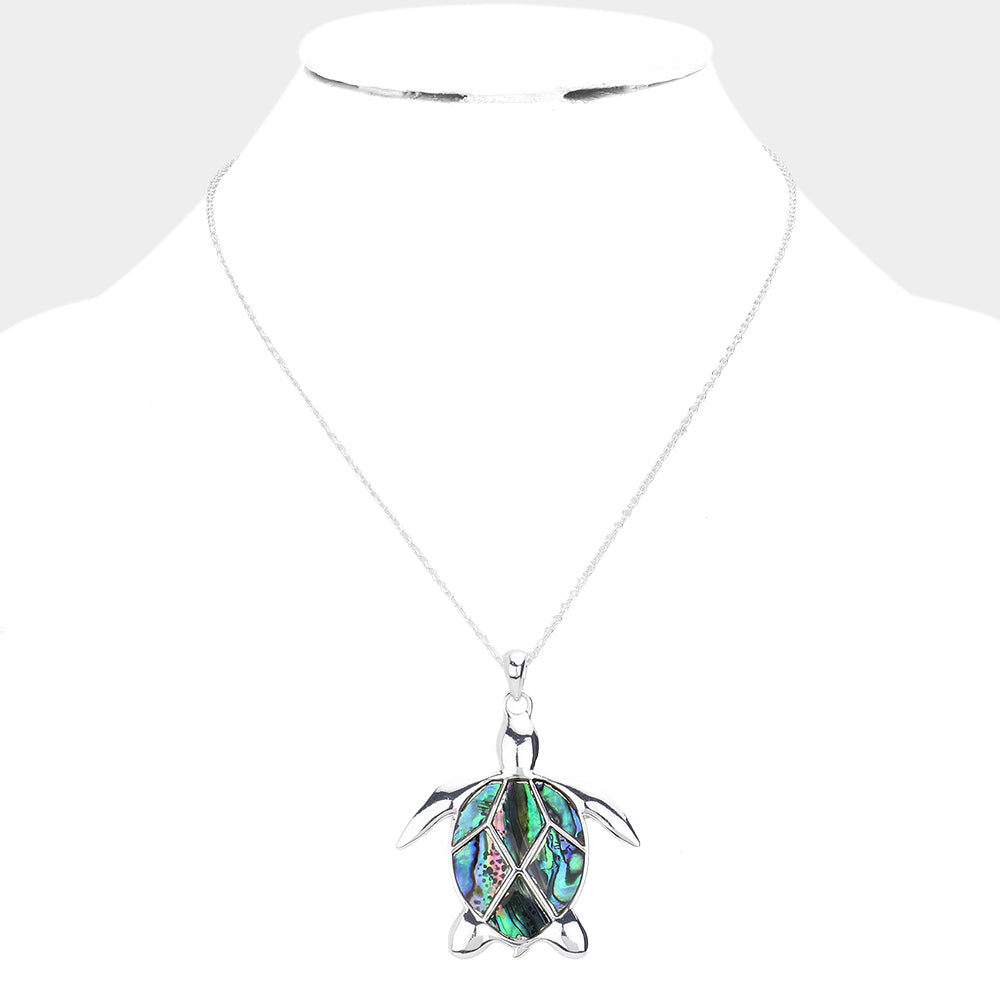 iLLASPARKZ Abalone Sea Turtle Pendant Necklace