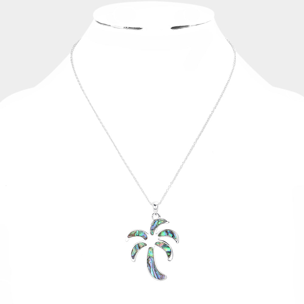 iLLASPARKZ Abalone Palm Tree Pendant Necklace