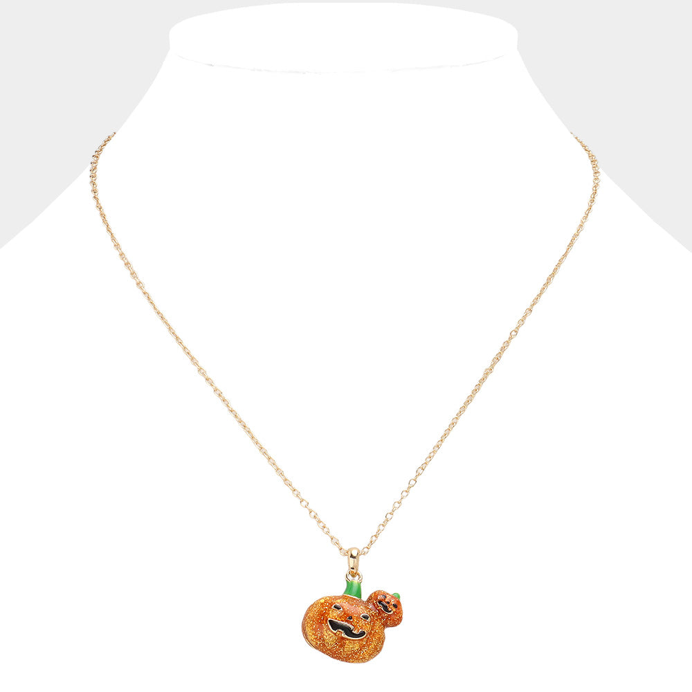 iLLASPARKZ Enamel Halloween Pumpkin Pendant Necklace