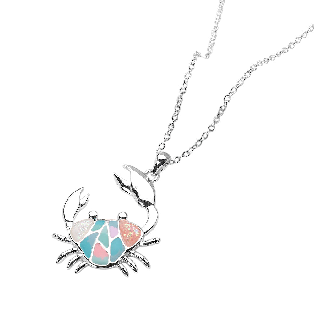 iLLASPARKZ Sea Glass Crab Pendant Necklace