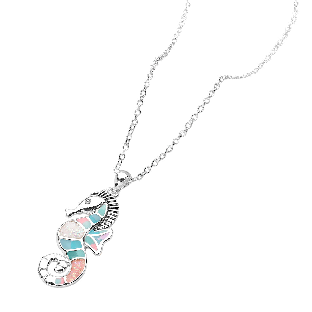 iLLASPARKZ Sea Glass Seahorse Pendant Necklace