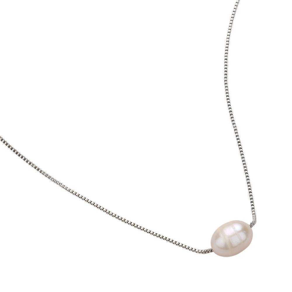 iLLASPARKZ Pearl Accented Box Chain Necklace