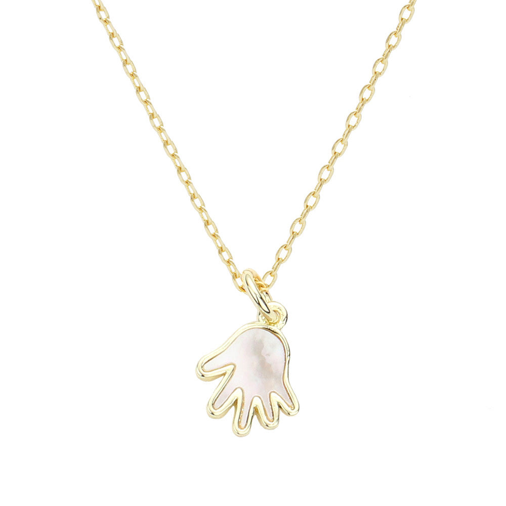 iLLASPARKZ Gold Dipped Mother of Pearl Hand Pendant Necklace