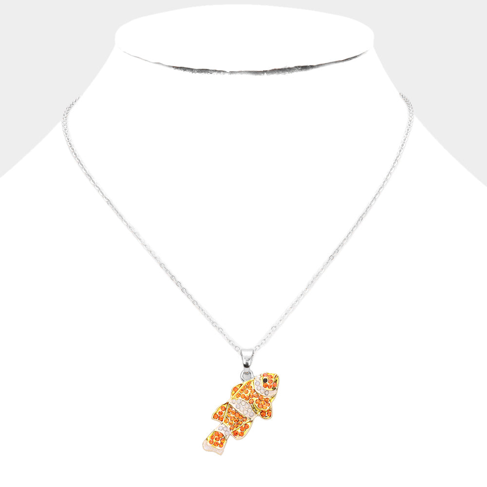 iLLASPARKZ Rhinestone Embellished Clownfish Pendant Necklace