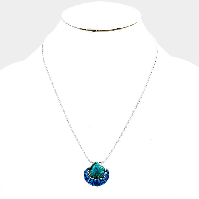 iLLASPARKZ Enamel Shell Pendant Necklace