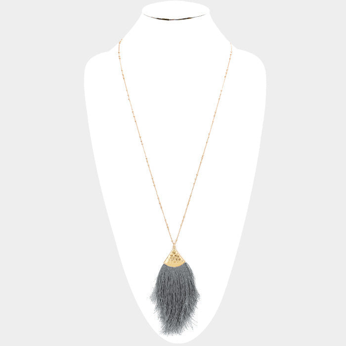 iLLASPARKZ Tassel Fringe Pendant Long Necklace