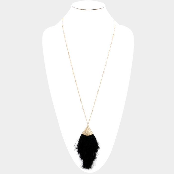 iLLASPARKZ Tassel Fringe Pendant Long Necklace