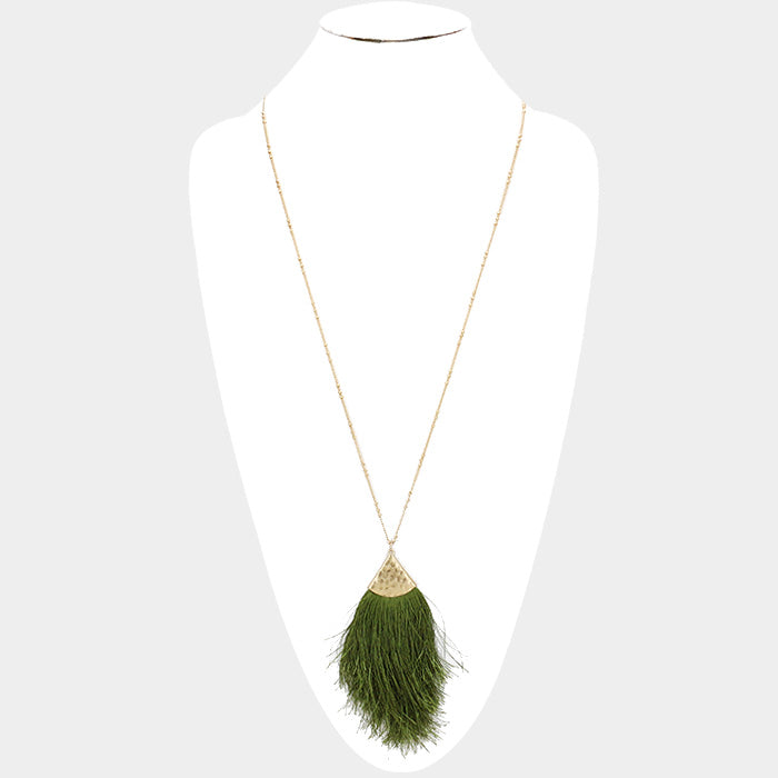 iLLASPARKZ Tassel Fringe Pendant Long Necklace