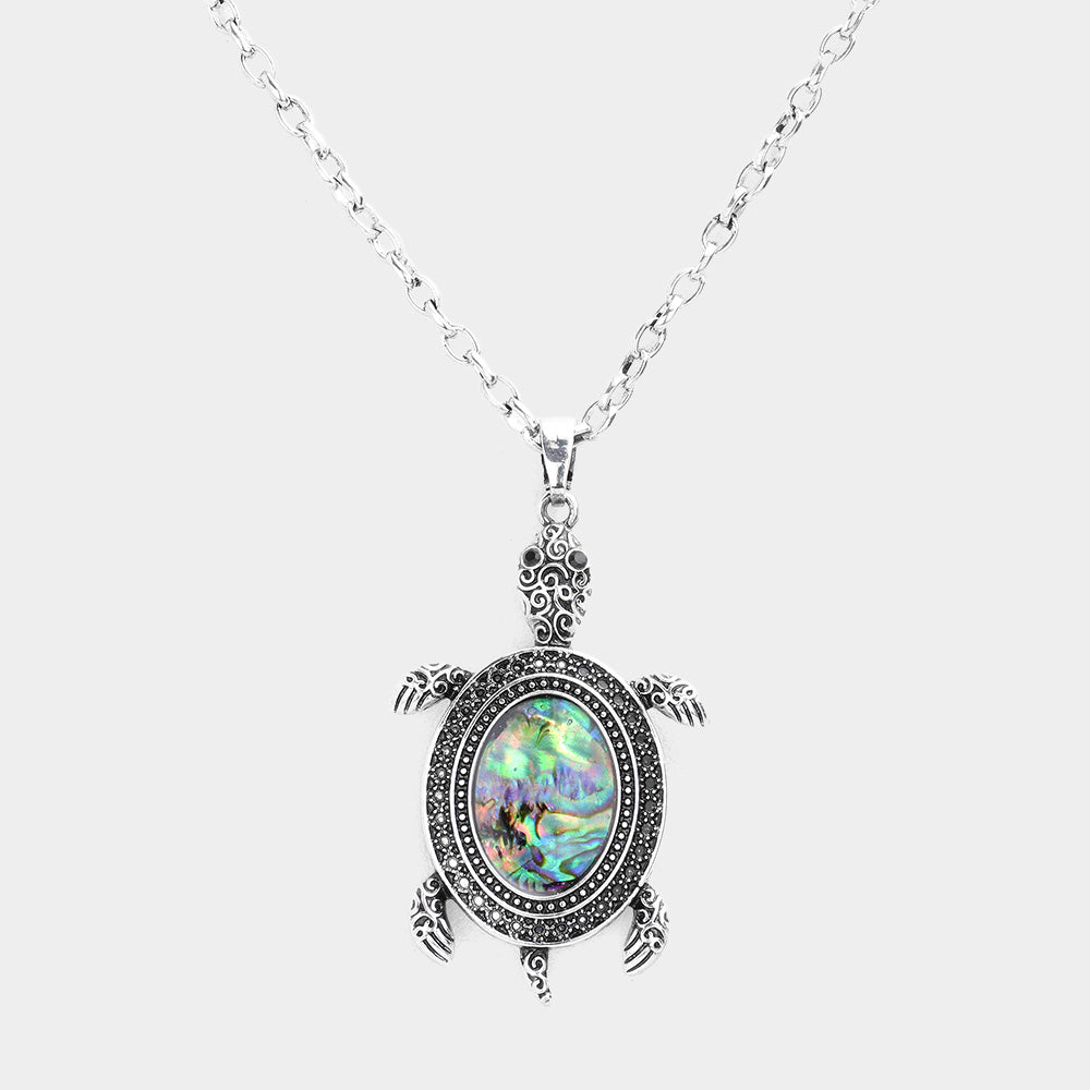 iLLASPARKZ Abalone Turtle Pendant Necklace