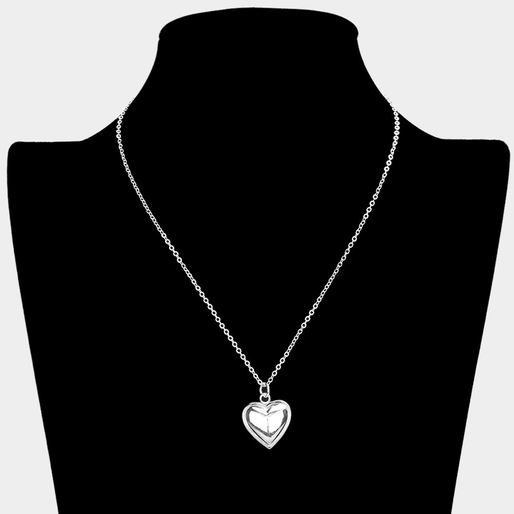 iLLASPARKZ Silver Plated Metal Heart Pendant Necklace