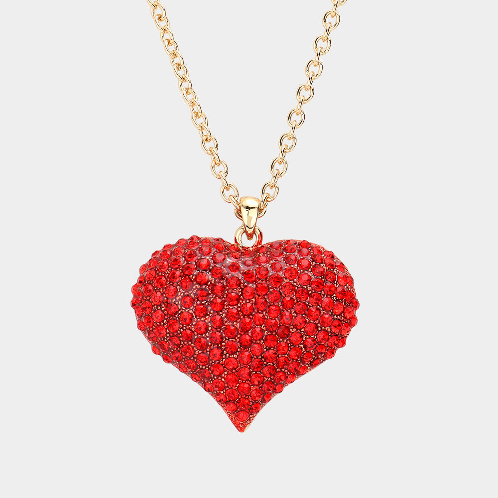 iLLASPARKZ Crystal pave heart pendant long necklace