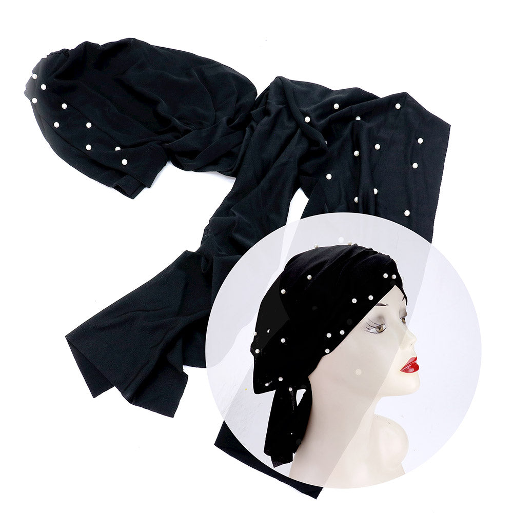 iLLASPARKZ 12PCS - Pearl Detail Ribbon Turban Hats