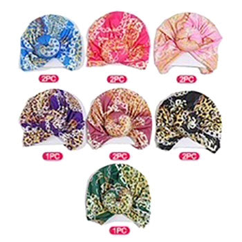 iLLASPARKZ 12PCS - Abstract Pattern Print Solid Turban Hats