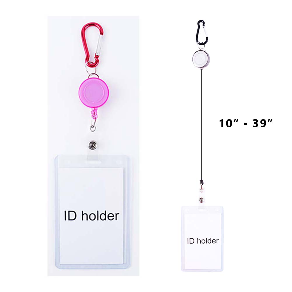 iLLASPARKZ 12PCS - Retractable Assorted Color Keychain ID Holders