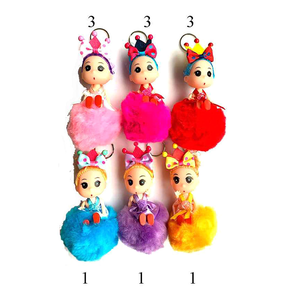 iLLASPARKZ 12PCS - Baby Girl Pom Pom Keychains