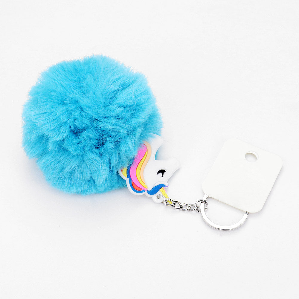 iLLASPARKZ 12PCS - Unicorn Pom Pom Key Chains