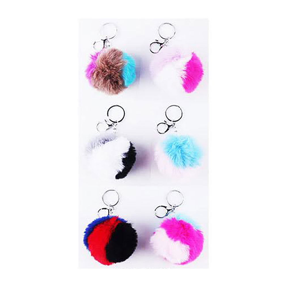 iLLASPARKZ 12PCS - Triple Color Pom Pom Keychains