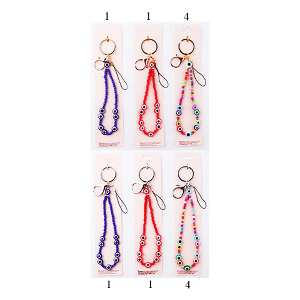 iLLASPARKZ 12PCS - Evil Eye Seed Beaded Keychains