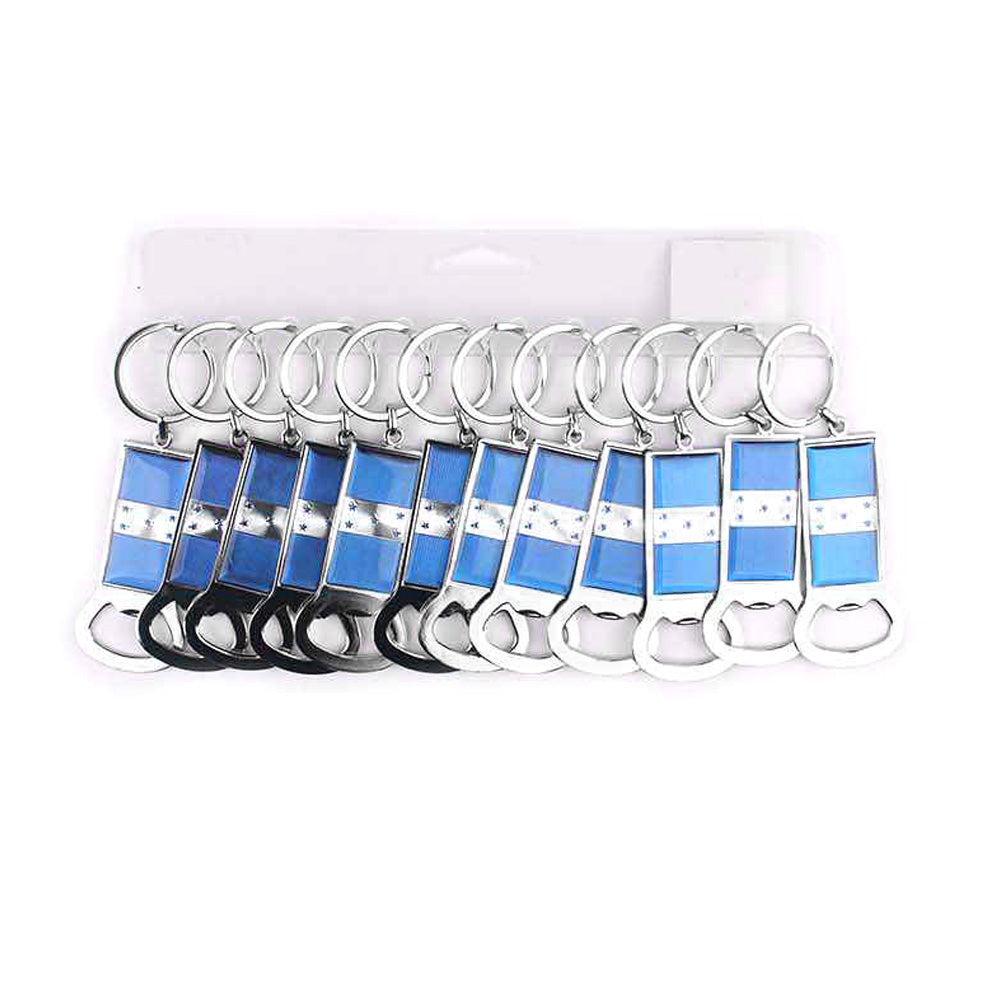 iLLASPARKZ 12PCS - Honduras Flag Printed Bottle Opener Keychains