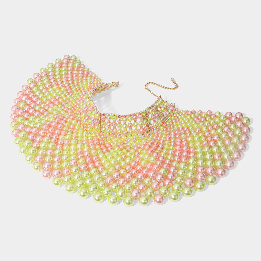 iLLASPARKZ Pearl Collar Statement Choker Necklace