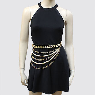 iLLASPARKZ Versatile Multi Layered Link Pearl Necklace/ Belt