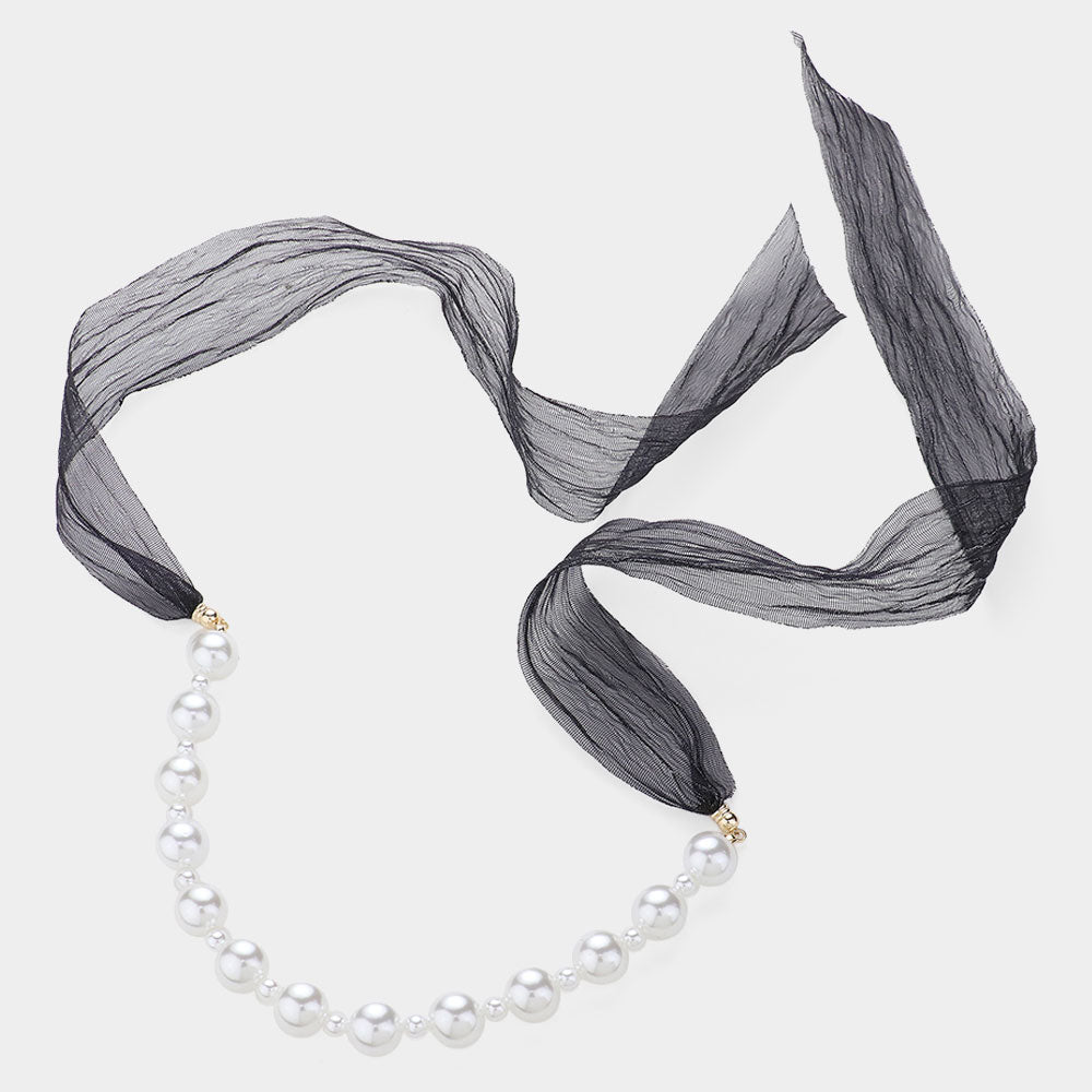 iLLASPARKZ Ribbon Pearl Necklace