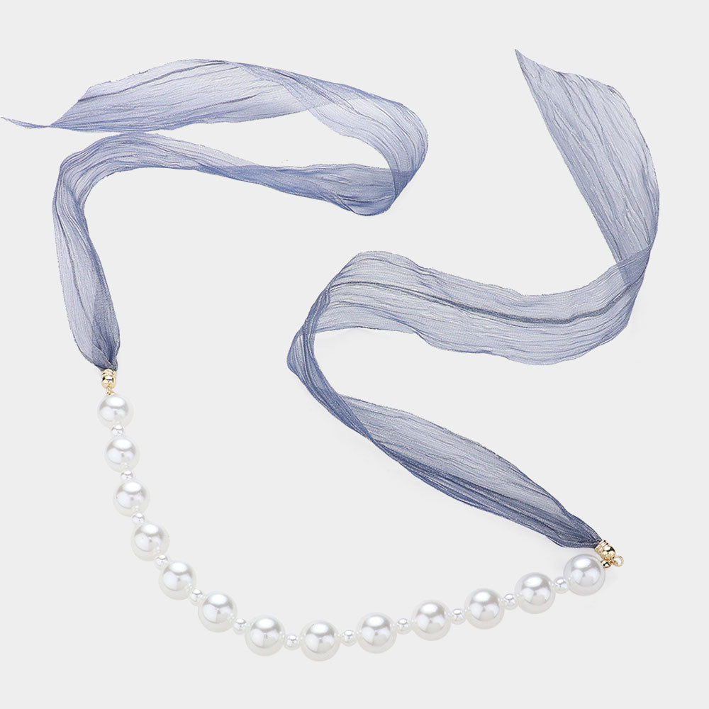 iLLASPARKZ Ribbon Pearl Necklace