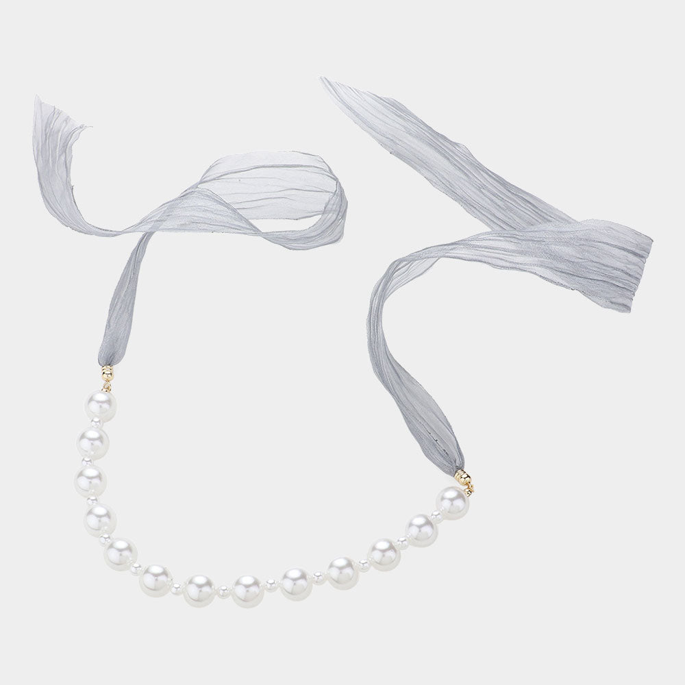 iLLASPARKZ Ribbon Pearl Necklace