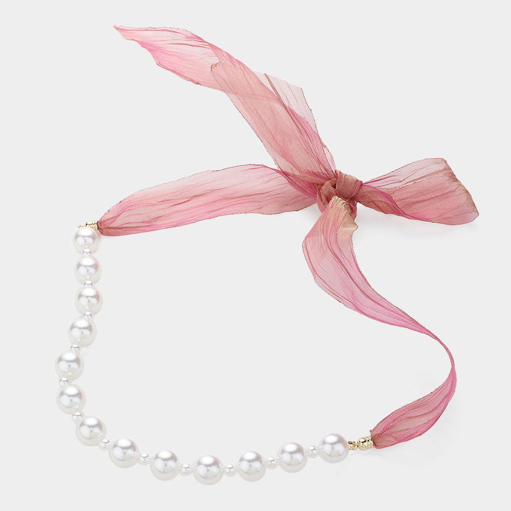 iLLASPARKZ Ribbon Pearl Necklace