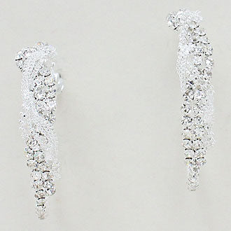 iLLASPARKZ Crystal Rhinestone Chain Hoop Clip On Earrings