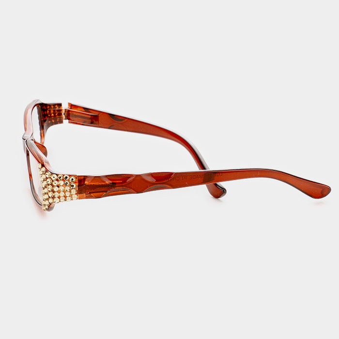 iLLASPARKZ Crystal Detail Rectangular Reading Glasses