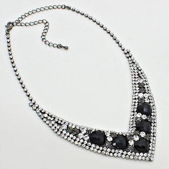 iLLASPARKZ Crystal Rhinestone V Heart Necklace