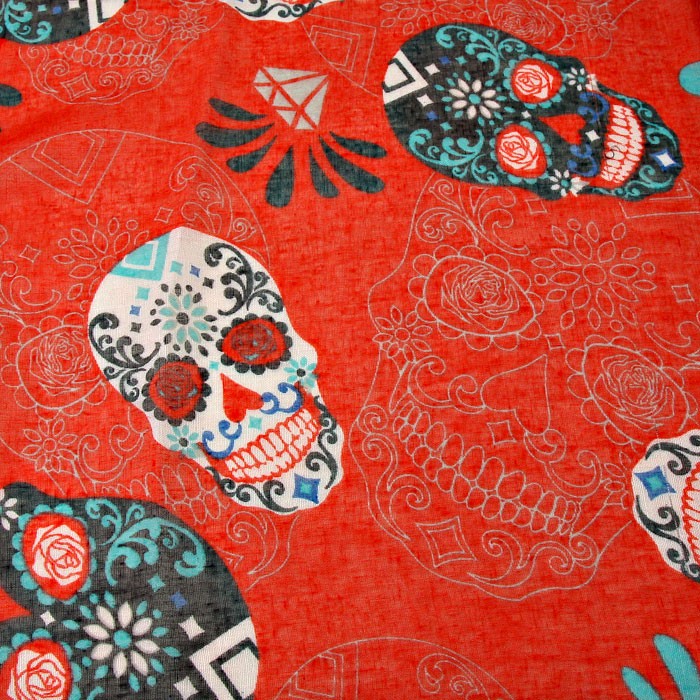 iLLASPARKZ Day of the Dead Skull Print Scarf