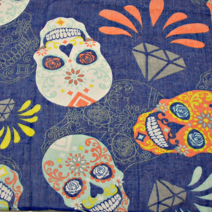 iLLASPARKZ Day of the Dead Skull Print Scarf