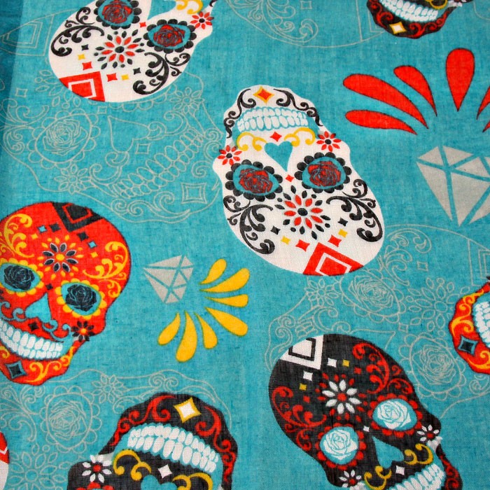 iLLASPARKZ Day of the Dead Skull Print Scarf