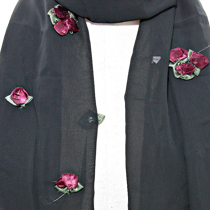 iLLASPARKZ Ribbon Flower Accented Scarf