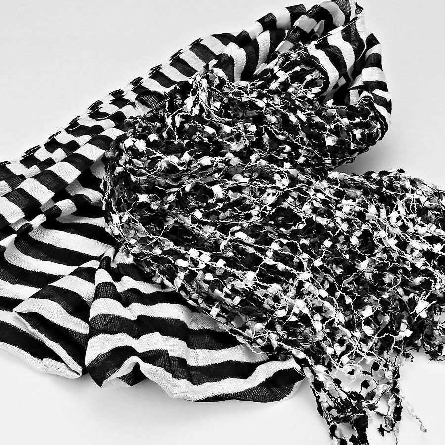 iLLASPARKZ Striped Viscose Mesh Scarf