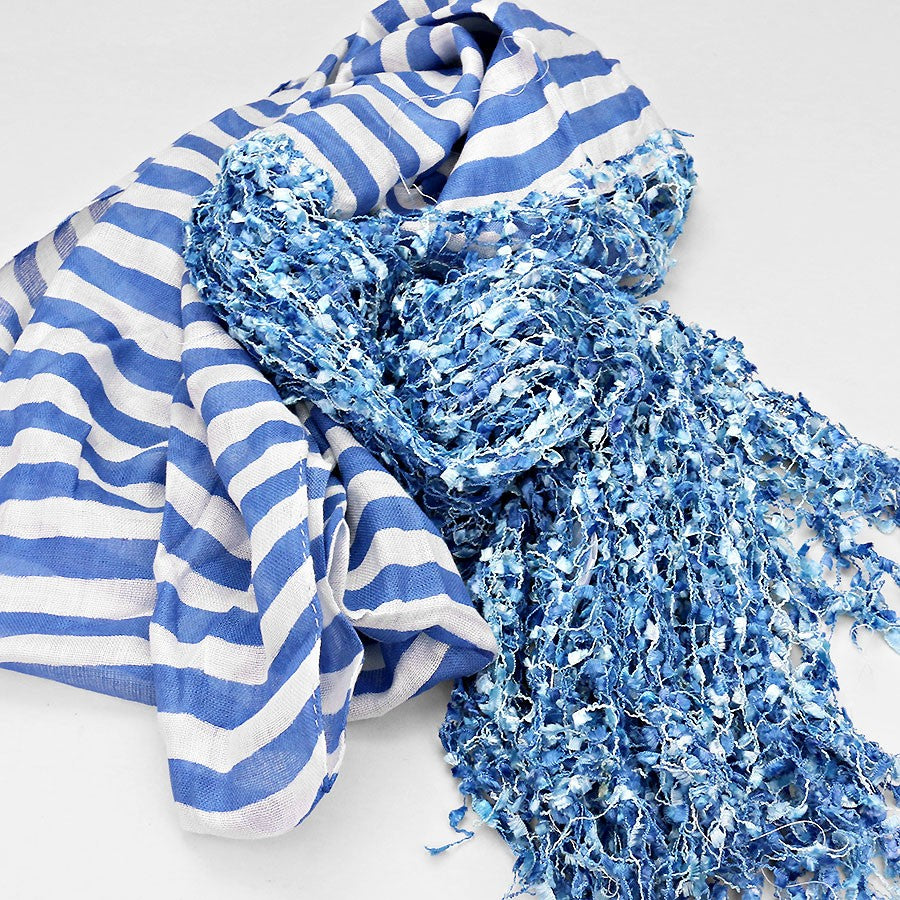 iLLASPARKZ Striped Viscose Mesh Scarf