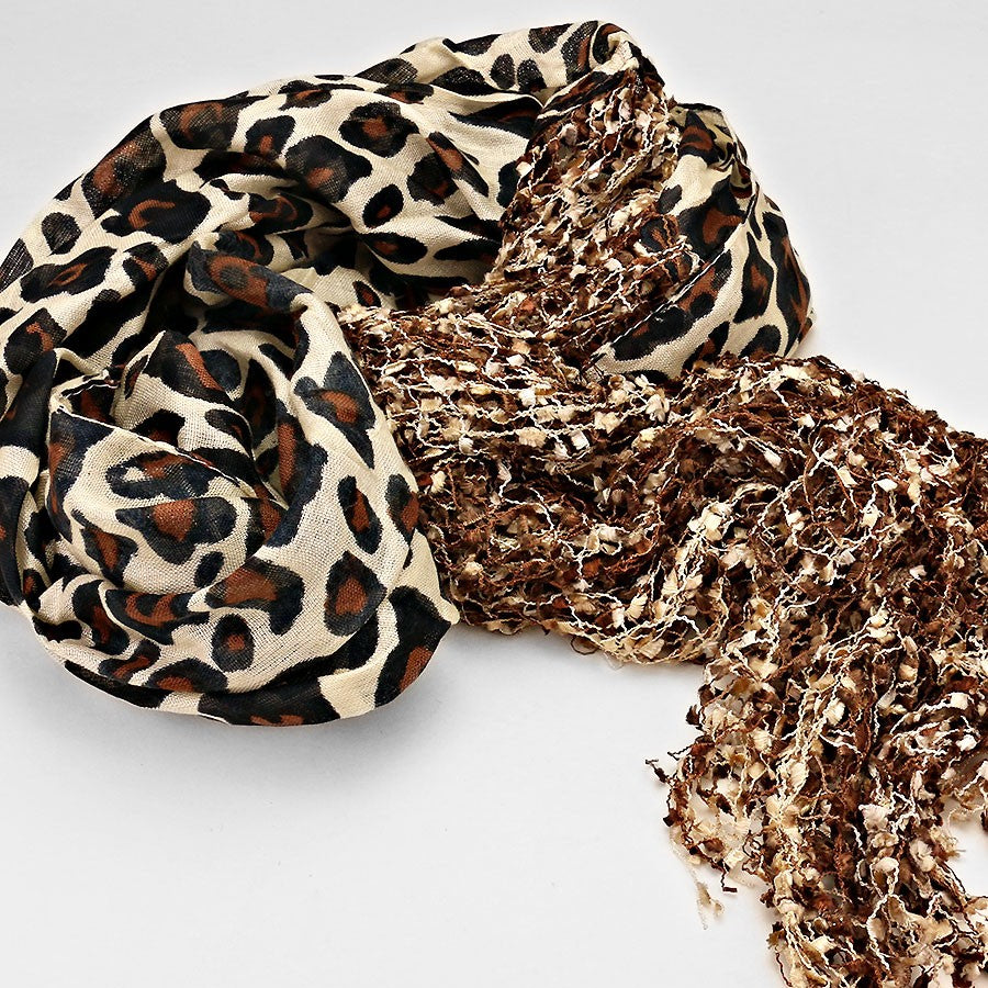 iLLASPARKZ Leopard Viscose Mesh Scarf