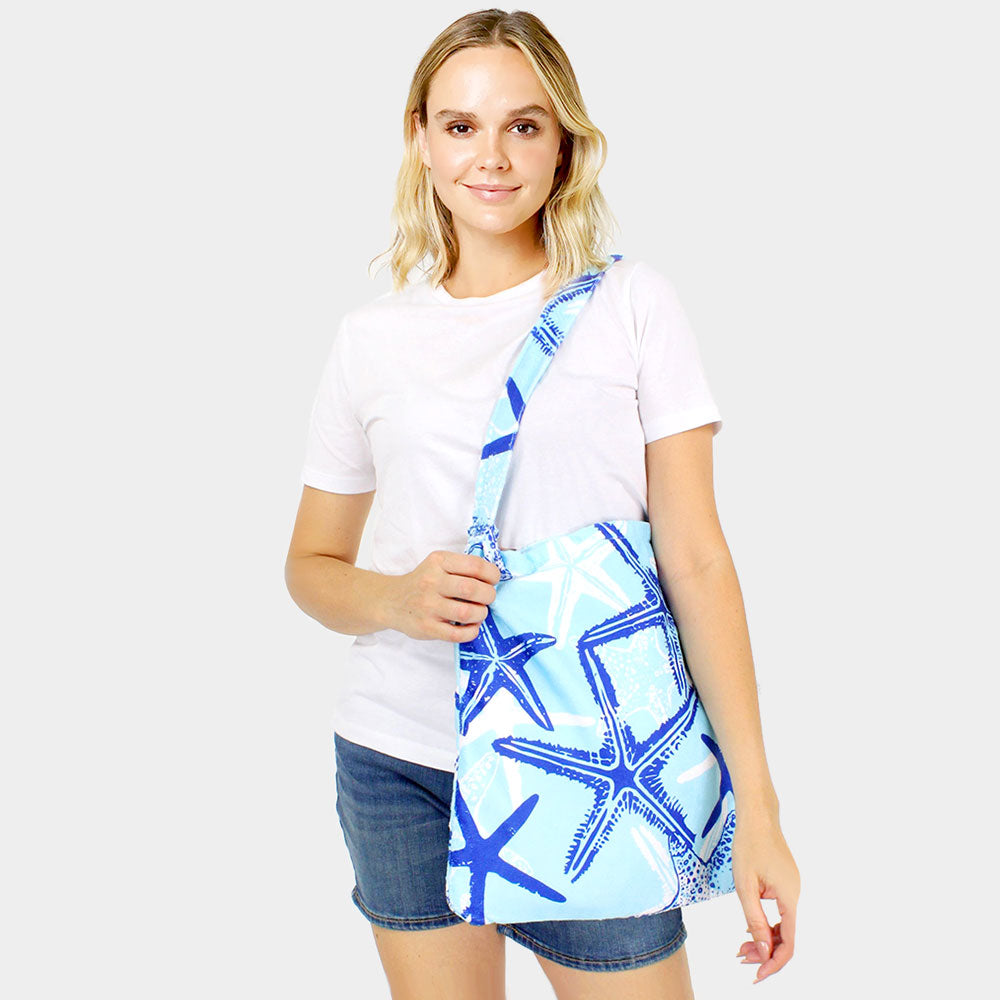 iLLASPARKZ Starfish Patterned Beach Towel and Tote Bag