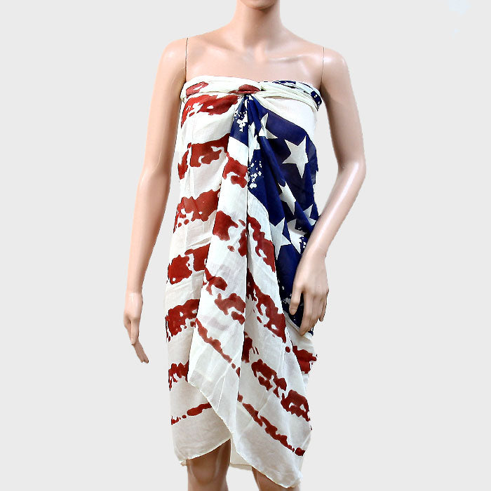 iLLASPARKZ American Flag Print Pareo / Scarf