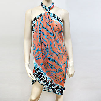 iLLASPARKZ Tiger Print Polyester Pareo Spring Scarf