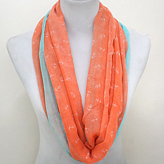 iLLASPARKZ Anchor Print Polyester Infinity Spring Scarf