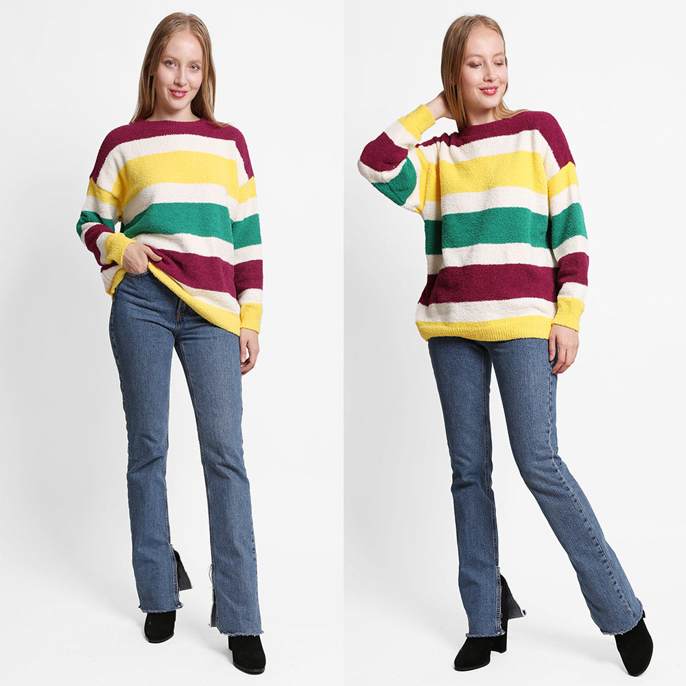 iLLASPARKZ Mardi Gras Color Block Sweater