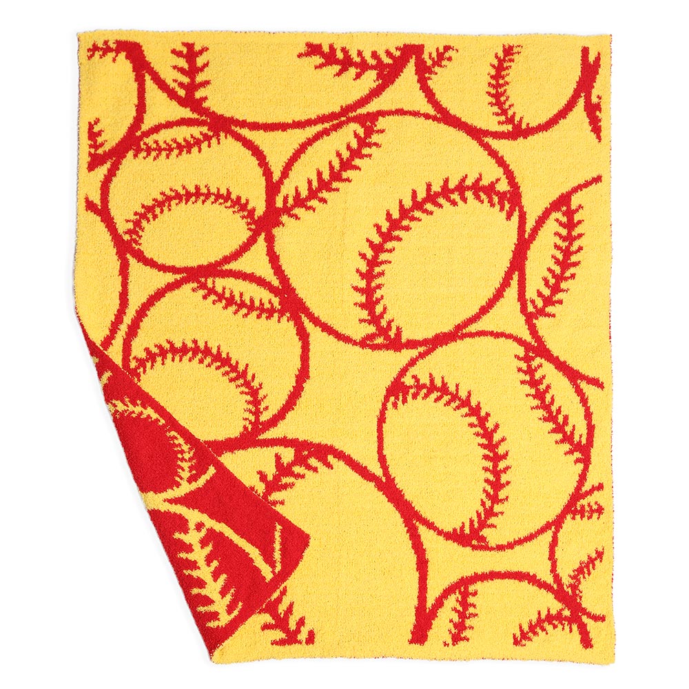 iLLASPARKZ Softball Patterend Reversible Kids Throw Blanket