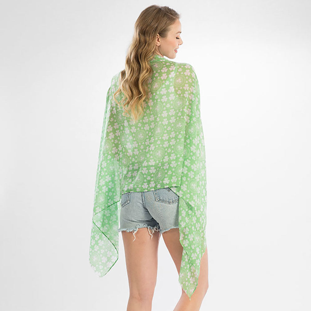 iLLASPARKZ St. Patrick's day clover print oblong scarf